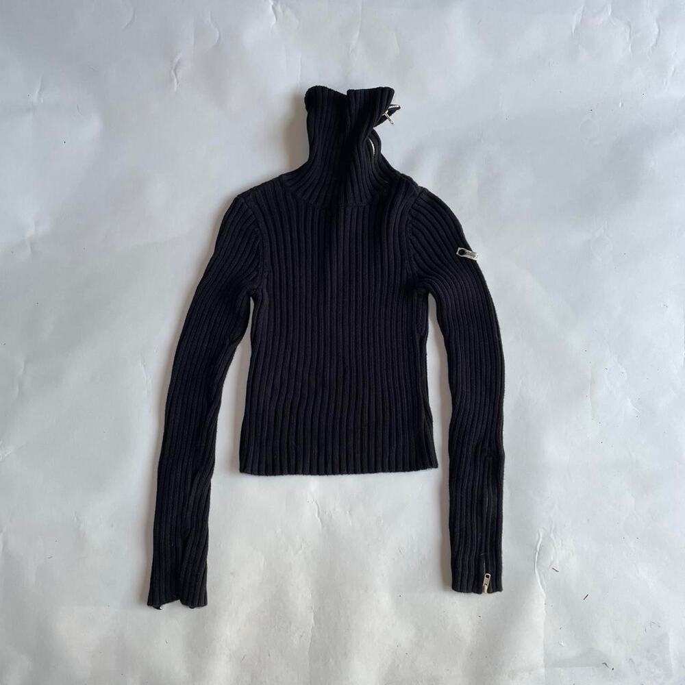 vintage DNKY jeans cropped turtleneck sweater black size small